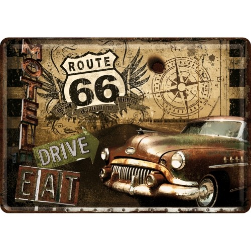 Металлическая табличка Route 66 Road T 10*14 см
