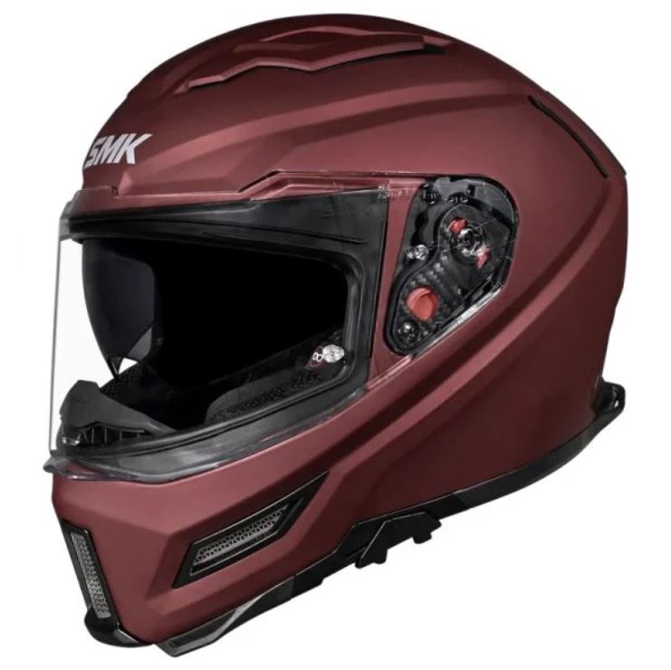 Мотошлем SMK Agnar Solid Black Wine Red