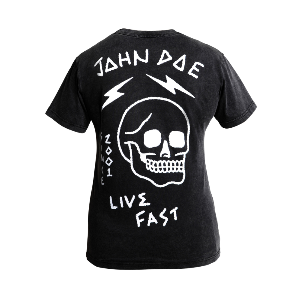 Футболка женская John Doe T-Shirt Women Live Fast Skull Fade Out Black / Emroidery